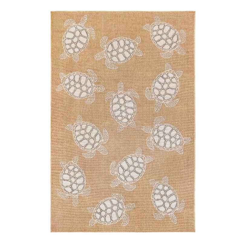 Indoor/Outdoor Textured Sea Turtles Polypropylene Rug, 39